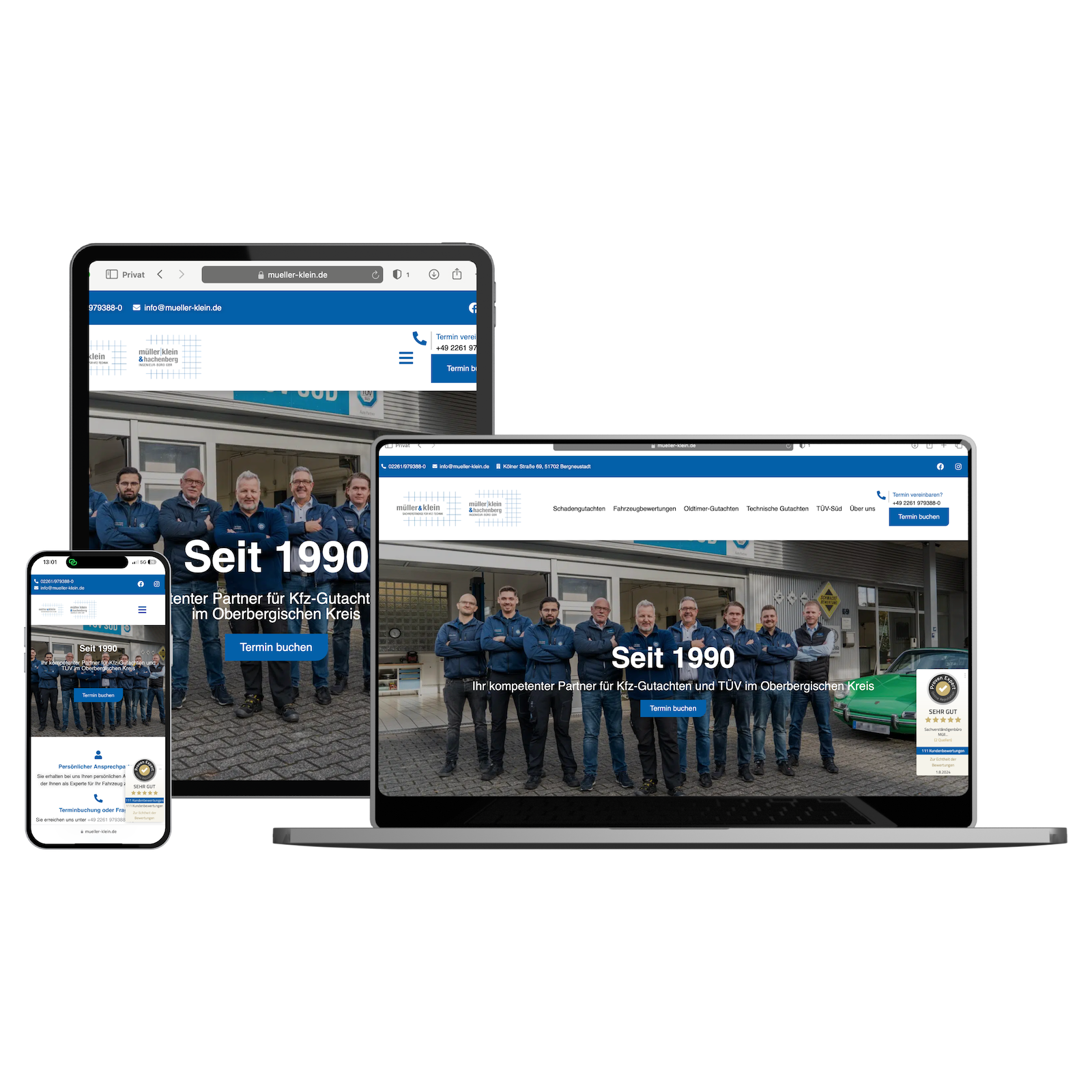 Website Sachverständigenbüro Müller & Klein