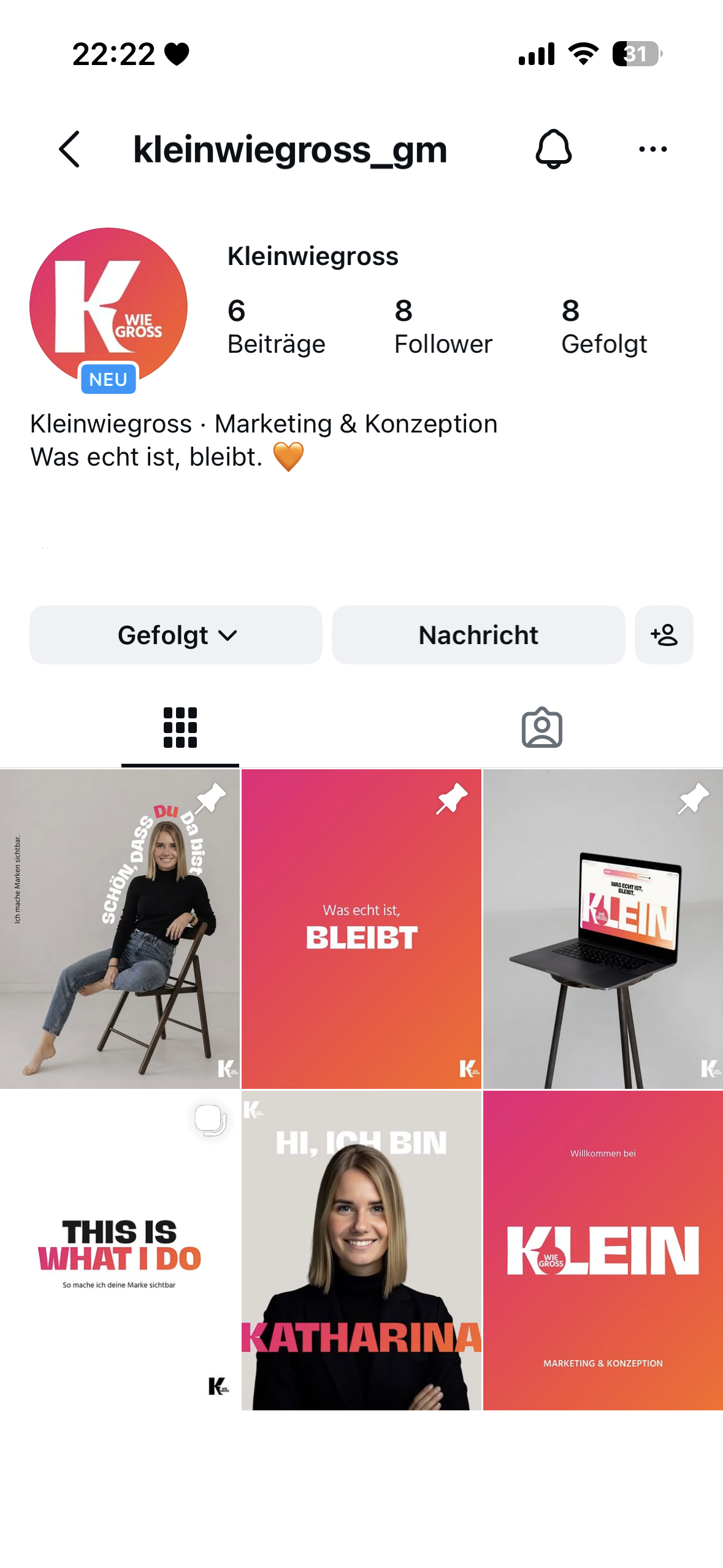 Instagram-Profil von Kleinwiegross